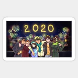 Vespiary New Year Celebration Illustration 2020 Sticker